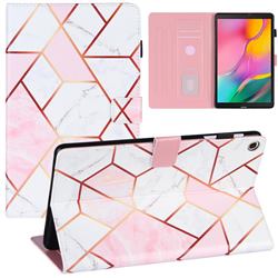 Pink White Stitching Color Marble Leather Flip Cover for Samsung Galaxy Tab A 10.1 (2019) T510 T515