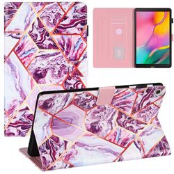 Dream Purple Stitching Color Marble Leather Flip Cover for Samsung Galaxy Tab A 10.1 (2019) T510 T515