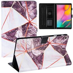 Black and White Stitching Color Marble Leather Flip Cover for Samsung Galaxy Tab A 10.1 (2019) T510 T515