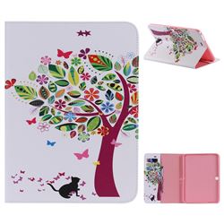Cat and Tree Folio Flip Stand Leather Wallet Case for Samsung Galaxy Tab 4 10.1 T530 T531 T533 T535