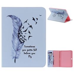 Feather Birds Folio Flip Stand Leather Wallet Case for Samsung Galaxy Tab 4 10.1 T530 T531 T533 T535