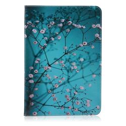 Blue Plum flower Folio Stand Leather Wallet Case for Samsung Galaxy Tab A 9.7 T550 T555