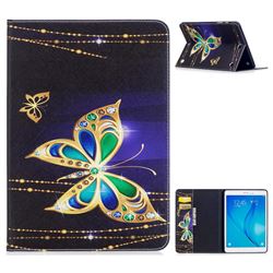 Golden Shining Butterfly Folio Stand Leather Wallet Case for Samsung Galaxy Tab A 9.7 T550 T555