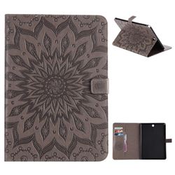 Embossing Sunflower Leather Flip Cover for Samsung Galaxy Tab A 9.7 T550 T555 - Gray