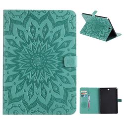 Embossing Sunflower Leather Flip Cover for Samsung Galaxy Tab A 9.7 T550 T555 - Green