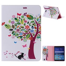 Cat and Tree Folio Flip Stand Leather Wallet Case for Samsung Galaxy Tab A 9.7 T550 T555