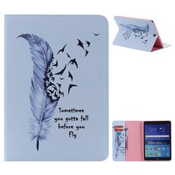 Feather Birds Folio Flip Stand Leather Wallet Case for Samsung Galaxy Tab A 9.7 T550 T555