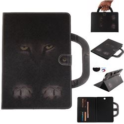 Mysterious Cat Handbag Tablet Leather Wallet Flip Cover for Samsung Galaxy Tab A 9.7 T550 T555