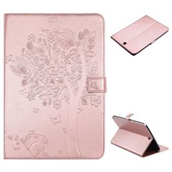 Embossing Butterfly Tree Leather Flip Cover for Samsung Galaxy Tab A 9.7 T550 T555 - Rose Gold