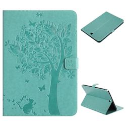 Embossing Butterfly Tree Leather Flip Cover for Samsung Galaxy Tab A 9.7 T550 T555 - Cyan
