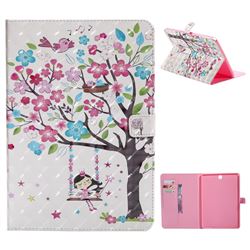 Flower Tree Swing Girl 3D Painted Tablet Leather Wallet Case for Samsung Galaxy Tab A 9.7 T550 T555