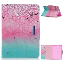 Gradient Flower Folio Flip Stand Leather Wallet Case for Samsung Galaxy Tab A 9.7 T550 T555
