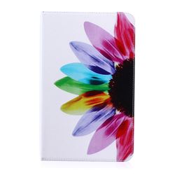 Seven-color Flowers Folio Stand Leather Wallet Case for Samsung Galaxy Tab E 9.6 T560 T561