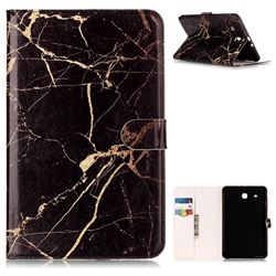 Black Gold Marble Folio Flip Stand PU Leather Wallet Case for Samsung Galaxy Tab E 9.6 T560 T561