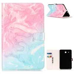 Pink Green Marble Folio Flip Stand PU Leather Wallet Case for Samsung Galaxy Tab E 9.6 T560 T561