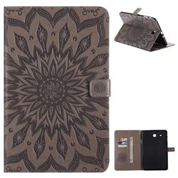 Embossing Sunflower Leather Flip Cover for Samsung Galaxy Tab E 9.6 T560 T561 - Gray