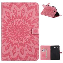 Embossing Sunflower Leather Flip Cover for Samsung Galaxy Tab E 9.6 T560 T561 - Pink