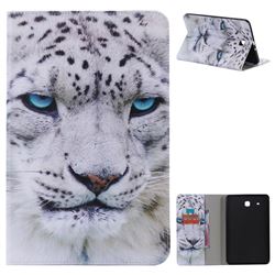 White Leopard Folio Flip Stand Leather Wallet Case for Samsung Galaxy Tab E 9.6 T560 T561