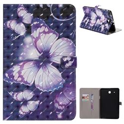 Pink Butterfly 3D Painted Tablet Leather Wallet Case for Samsung Galaxy Tab E 9.6 T560 T561