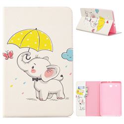 Umbrella Elephant Folio Stand Tablet Leather Wallet Case for Samsung Galaxy Tab E 9.6 T560 T561