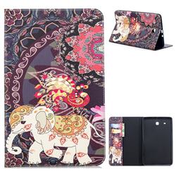Totem Flower Elephant Folio Stand Tablet Leather Wallet Case for Samsung Galaxy Tab E 9.6 T560 T561