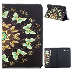 Circle Butterflies Folio Stand Tablet Leather Wallet Case for Samsung Galaxy Tab E 9.6 T560 T561