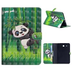 Climbing Bamboo Panda 3D Painted Leather Tablet Wallet Case for Samsung Galaxy Tab E 9.6 T560 T561