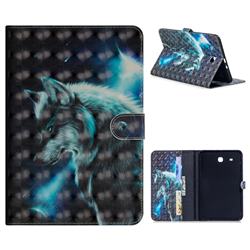 Snow Wolf 3D Painted Leather Tablet Wallet Case for Samsung Galaxy Tab E 9.6 T560 T561
