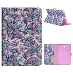 Swirl Flower 3D Painted Leather Tablet Wallet Case for Samsung Galaxy Tab E 9.6 T560 T561