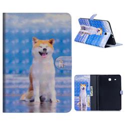 Smiley Shiba Inu 3D Painted Leather Tablet Wallet Case for Samsung Galaxy Tab E 9.6 T560 T561