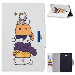 Casing kittens Folio Flip Stand Leather Wallet Case for Samsung Galaxy Tab E 9.6 T560 T561