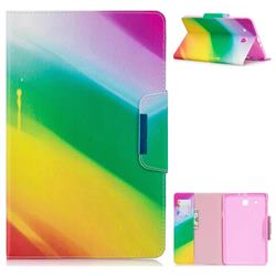 Rainbow Folio Flip Stand Leather Wallet Case for Samsung Galaxy Tab E 9.6 T560 T561
