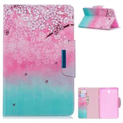 Gradient Flower Folio Flip Stand Leather Wallet Case for Samsung Galaxy Tab E 9.6 T560 T561