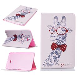 Glasses Giraffe Folio Stand Leather Wallet Case for Samsung Galaxy Tab A 10.1 T580 T585