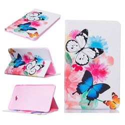 Vivid Flying Butterflies Folio Stand Leather Wallet Case for Samsung Galaxy Tab A 10.1 T580 T585