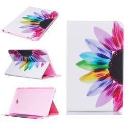 Seven-color Flowers Folio Stand Leather Wallet Case for Samsung Galaxy Tab A 10.1 T580 T585