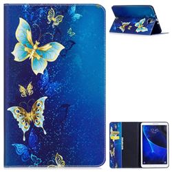 Golden Butterflies Folio Stand Leather Wallet Case for Samsung Galaxy Tab A 10.1 T580 T585