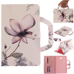 Magnolia Flower Handbag Tablet Leather Wallet Flip Cover for Samsung Galaxy Tab A 10.1 T580 T585