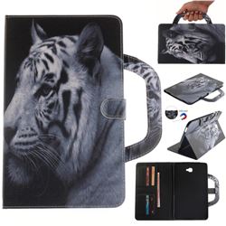 White Tiger Handbag Tablet Leather Wallet Flip Cover for Samsung Galaxy Tab A 10.1 T580 T585
