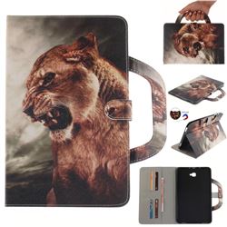 Majestic Lion Handbag Tablet Leather Wallet Flip Cover for Samsung Galaxy Tab A 10.1 T580 T585