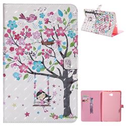 Flower Tree Swing Girl 3D Painted Tablet Leather Wallet Case for Samsung Galaxy Tab A 10.1 T580 T585