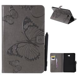 Embossing 3D Butterfly Leather Wallet Case for Samsung Galaxy Tab A 10.1 T580 T585 - Gray