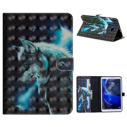 Snow Wolf 3D Painted Leather Tablet Wallet Case for Samsung Galaxy Tab A 10.1 T580 T585
