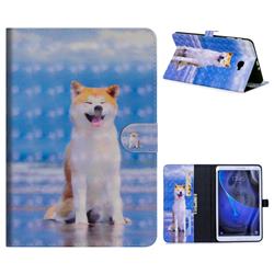 Smiley Shiba Inu 3D Painted Leather Tablet Wallet Case for Samsung Galaxy Tab A 10.1 T580 T585