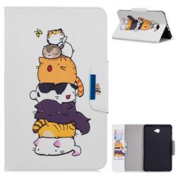 Casing kittens Folio Flip Stand Leather Wallet Case for Samsung Galaxy Tab A 10.1 T580 T585
