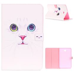 White Cat Folio Stand Leather Wallet Case for Samsung Galaxy Tab A 10.1 T580 T585