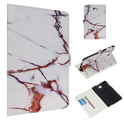 White Gold Marble Smooth Leather Tablet Wallet Case for Samsung Galaxy Tab A 10.1 T580 T585