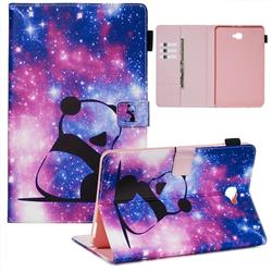 Panda Baby Matte Leather Wallet Tablet Case for Samsung Galaxy Tab A 10.1 T580 T585