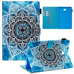 Underwater Mandala Flower Matte Leather Wallet Tablet Case for Samsung Galaxy Tab A 10.1 T580 T585