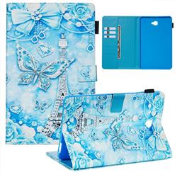 Tower Butterfly Matte Leather Wallet Tablet Case for Samsung Galaxy Tab A 10.1 T580 T585